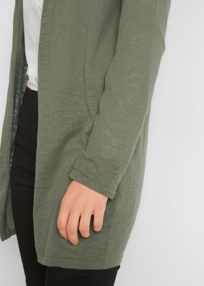 Longstrickjacke, offen