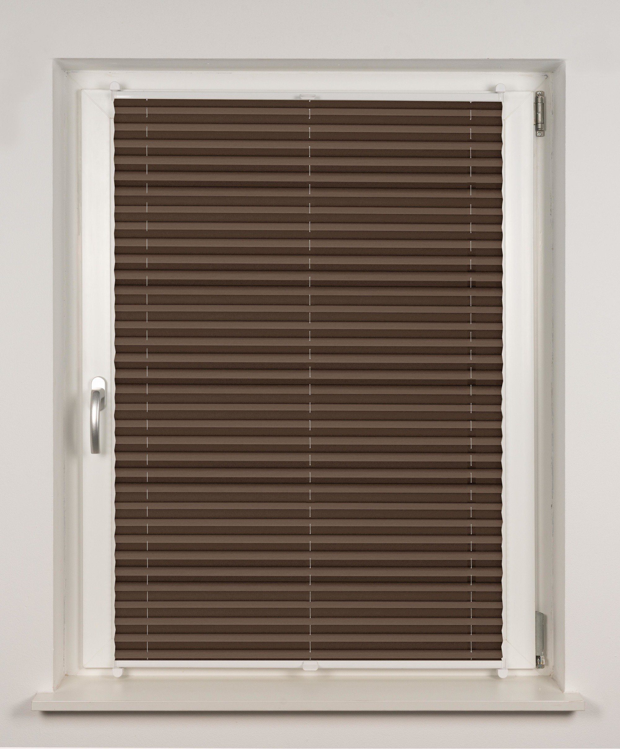 Plissee Basic Thermo, ondeco, ohne Bohren, verspannt, Klemmträger mit Feststellschraube