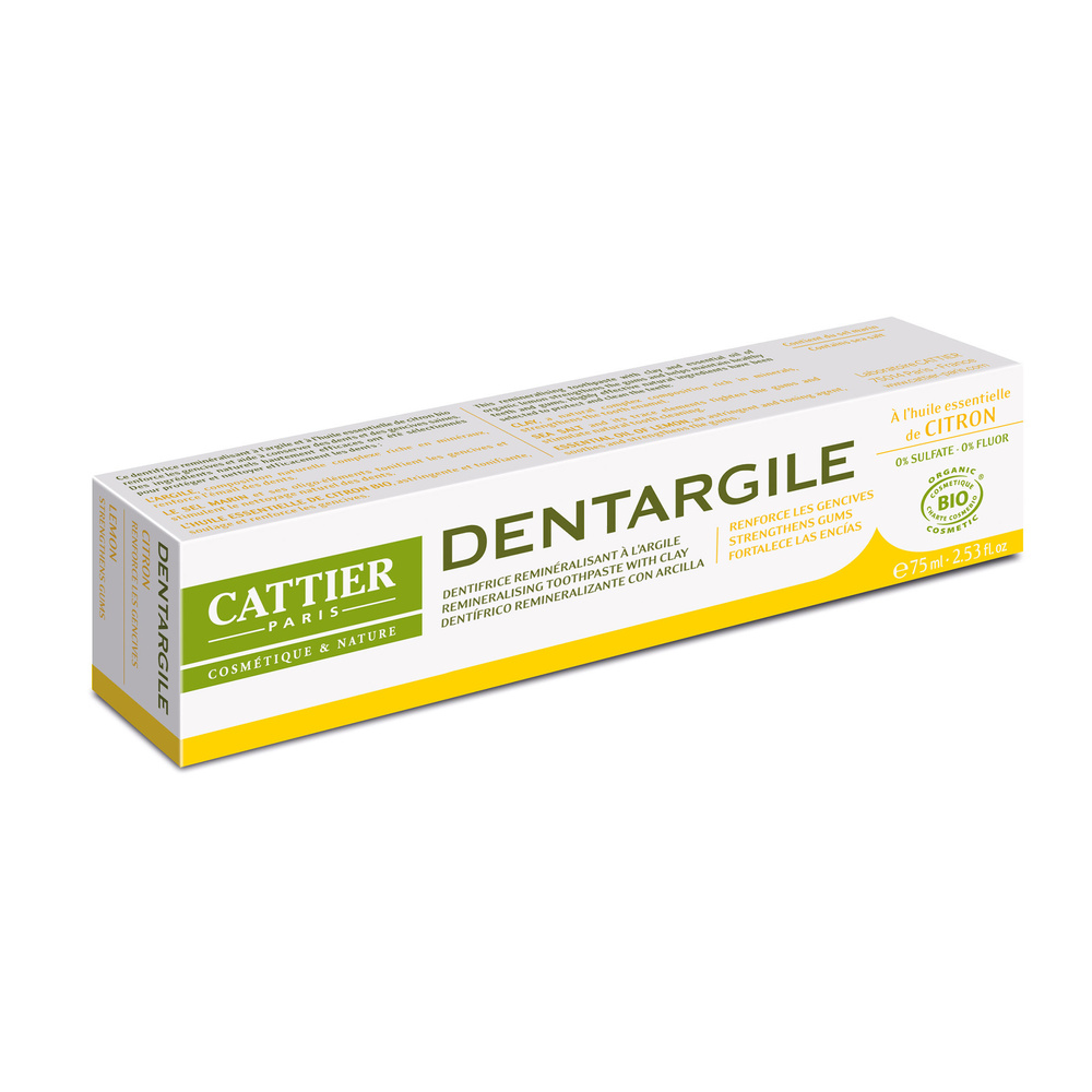 cattier Dentargile Citron - 75ml Hygiène Bucco-dentaire