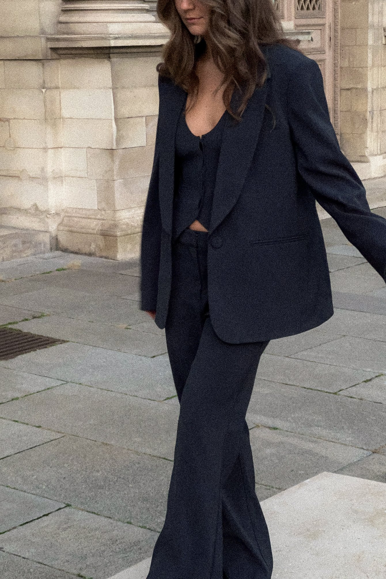 Gerader Blazer mit großem Kragen
