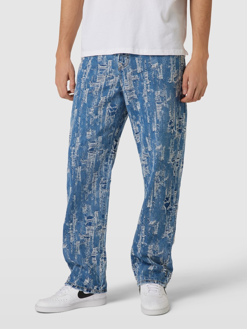 Jeans im Destroyed-Look in blau