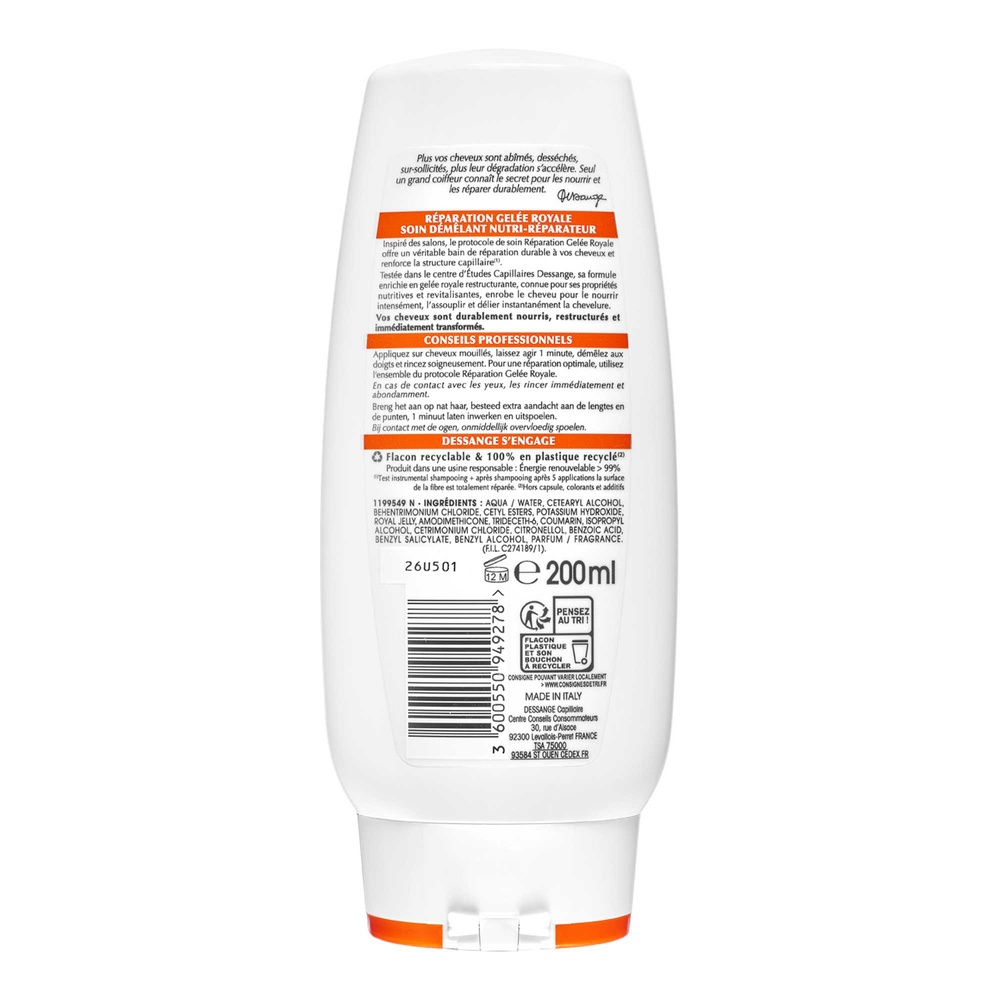 dessange Réparation Gelée Royale Après-shampooing Nutri-Réparateur