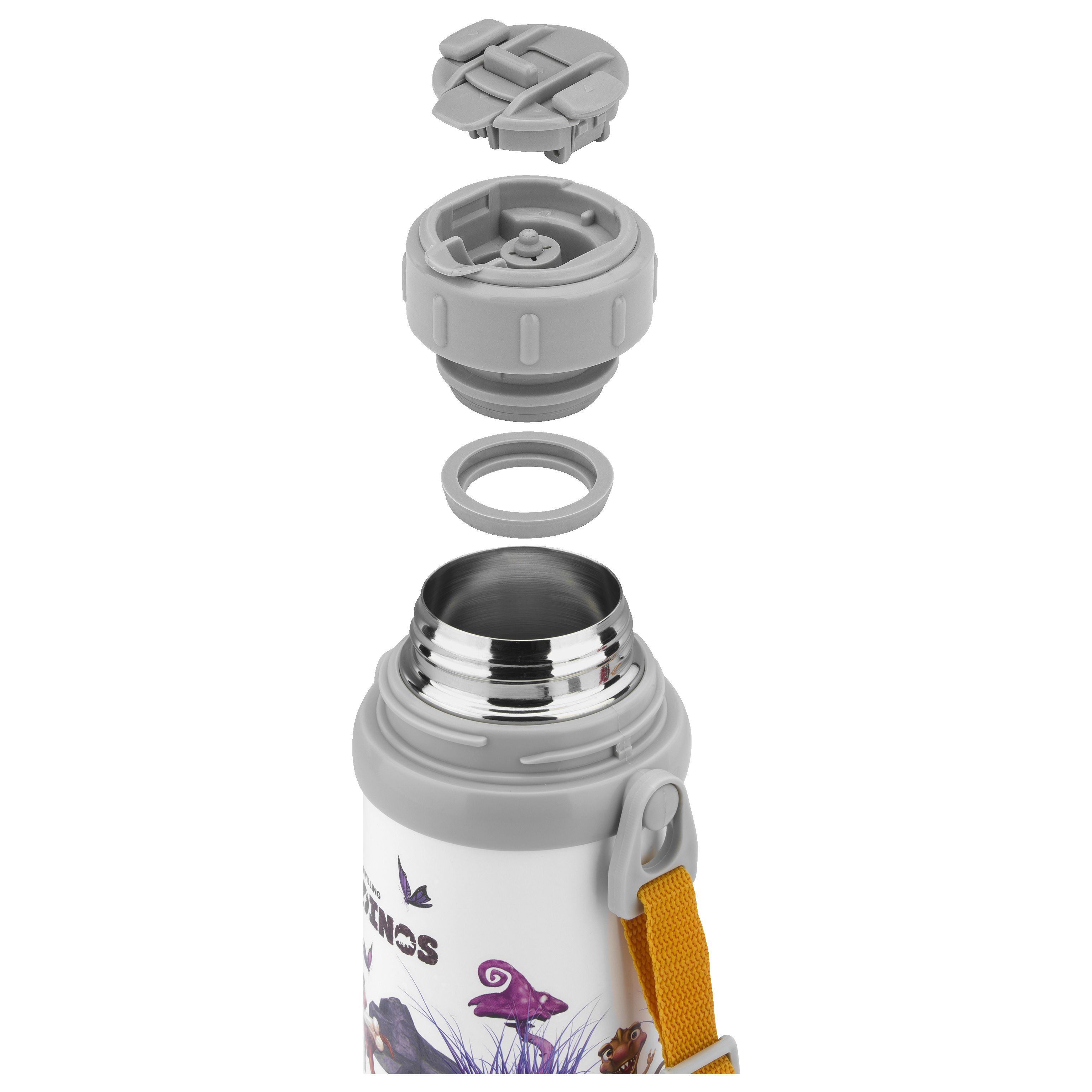 Thermoflasche, 380 ml, Edelstahl, Weiß-grau