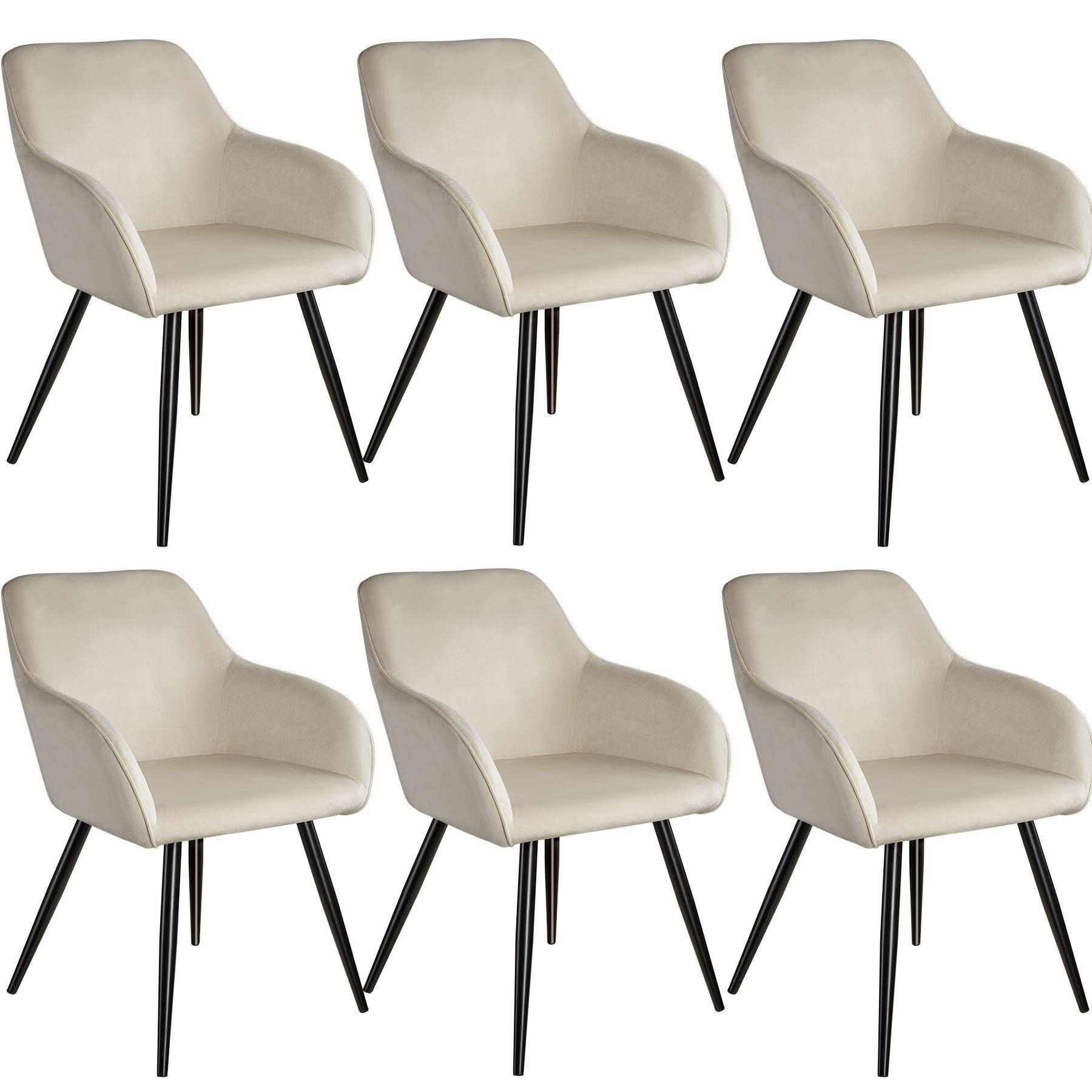 tectake Esszimmerstuhl Marilyn (6er, 6 St), Gepolstert