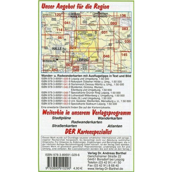Radwander- und Wanderkarte Nordraum Leipzig 1 : 50 000 - Wanderkarte