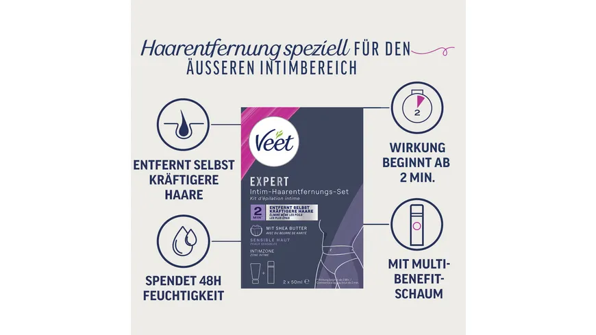 Veet Expert Intim-Haarentfernungs-Set 100 ml