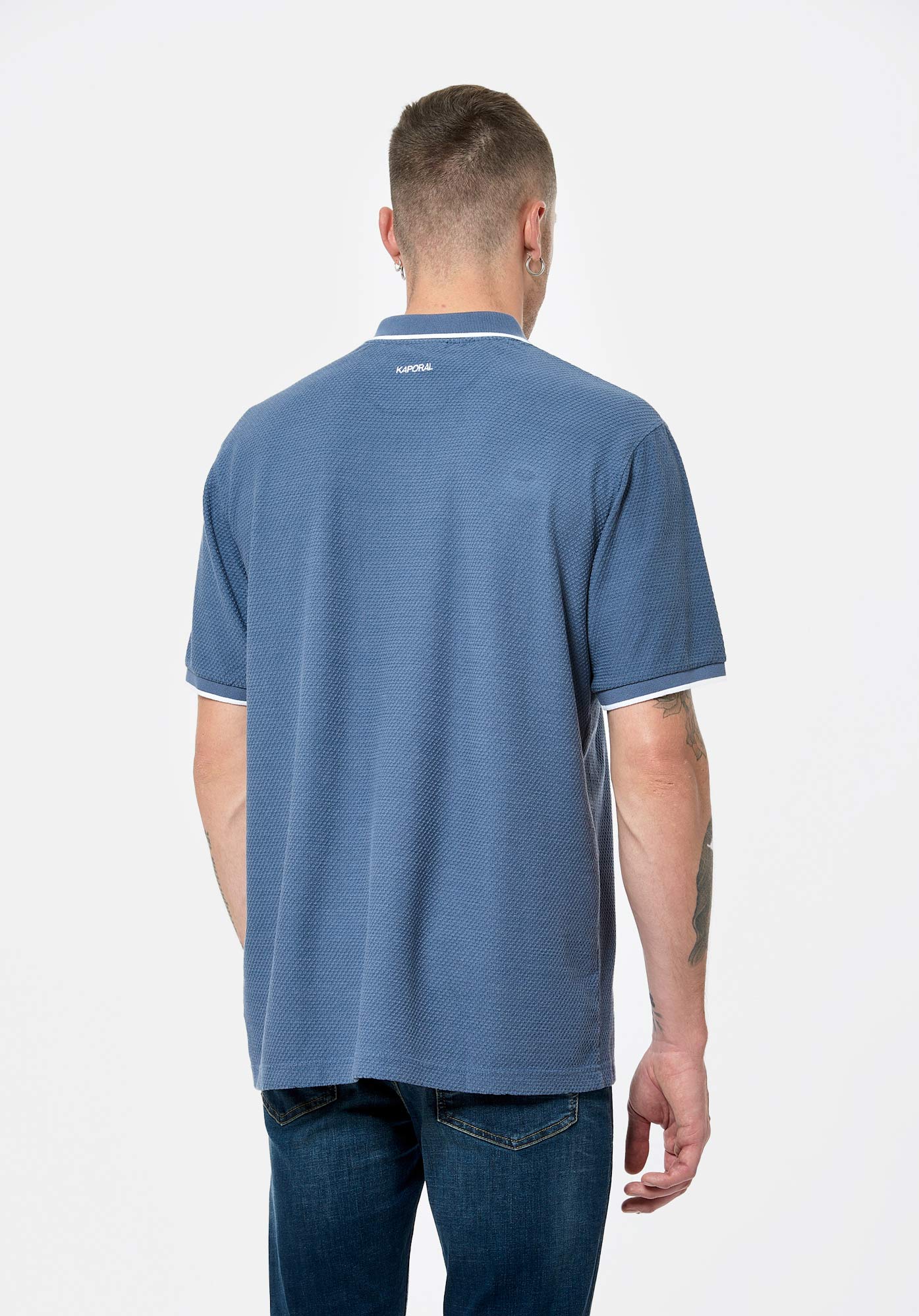 CELES  Polo bleu gris Homme