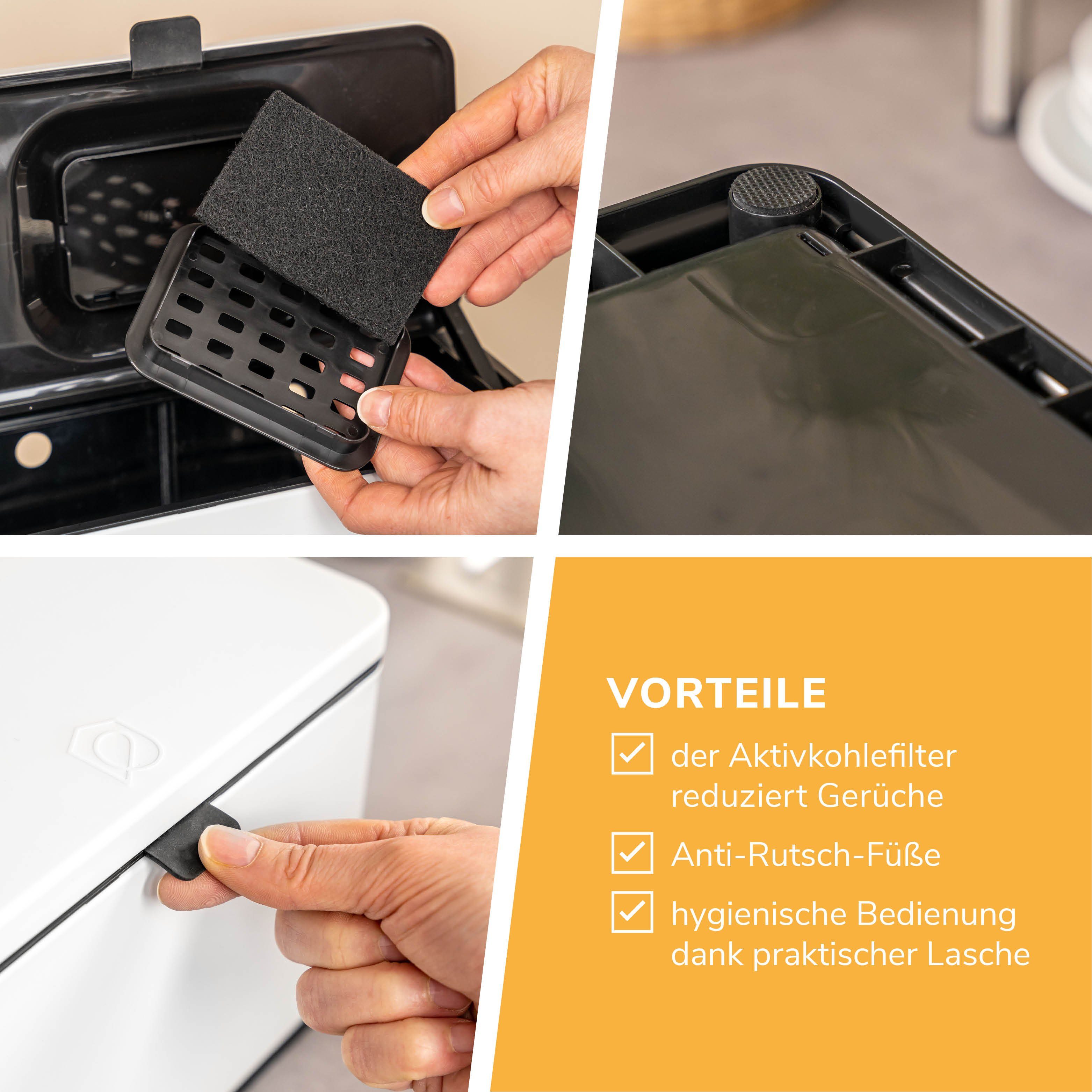eluno Biomülleimer 3L mit Kohlefilter, Komposteimer