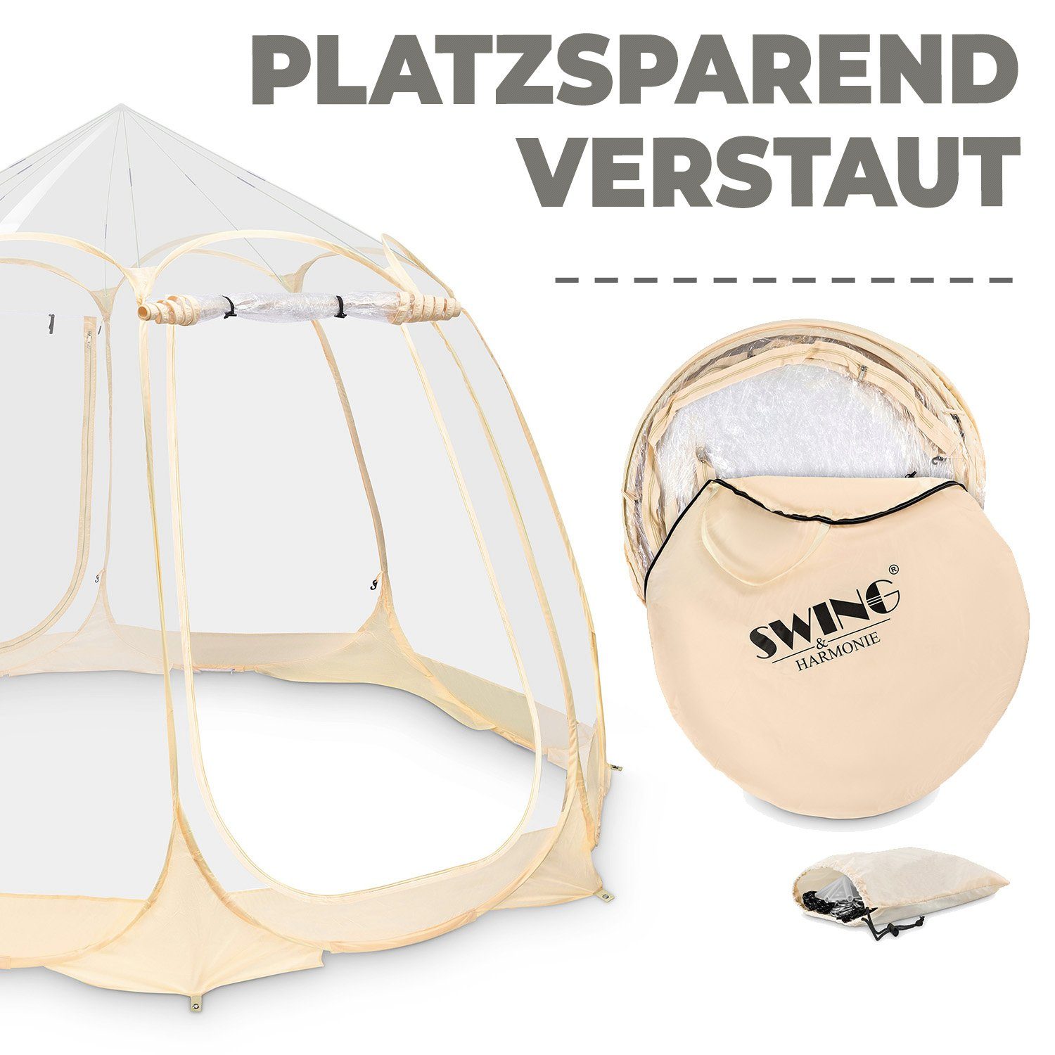 Swing&Harmonie Faltpavillon PopUp Pavillon Garten Iglu Event Partyzelt Gartenzelt Whirlpool Überdachung Winterhaus Gewächshaus Pflanzenschutz Zelt