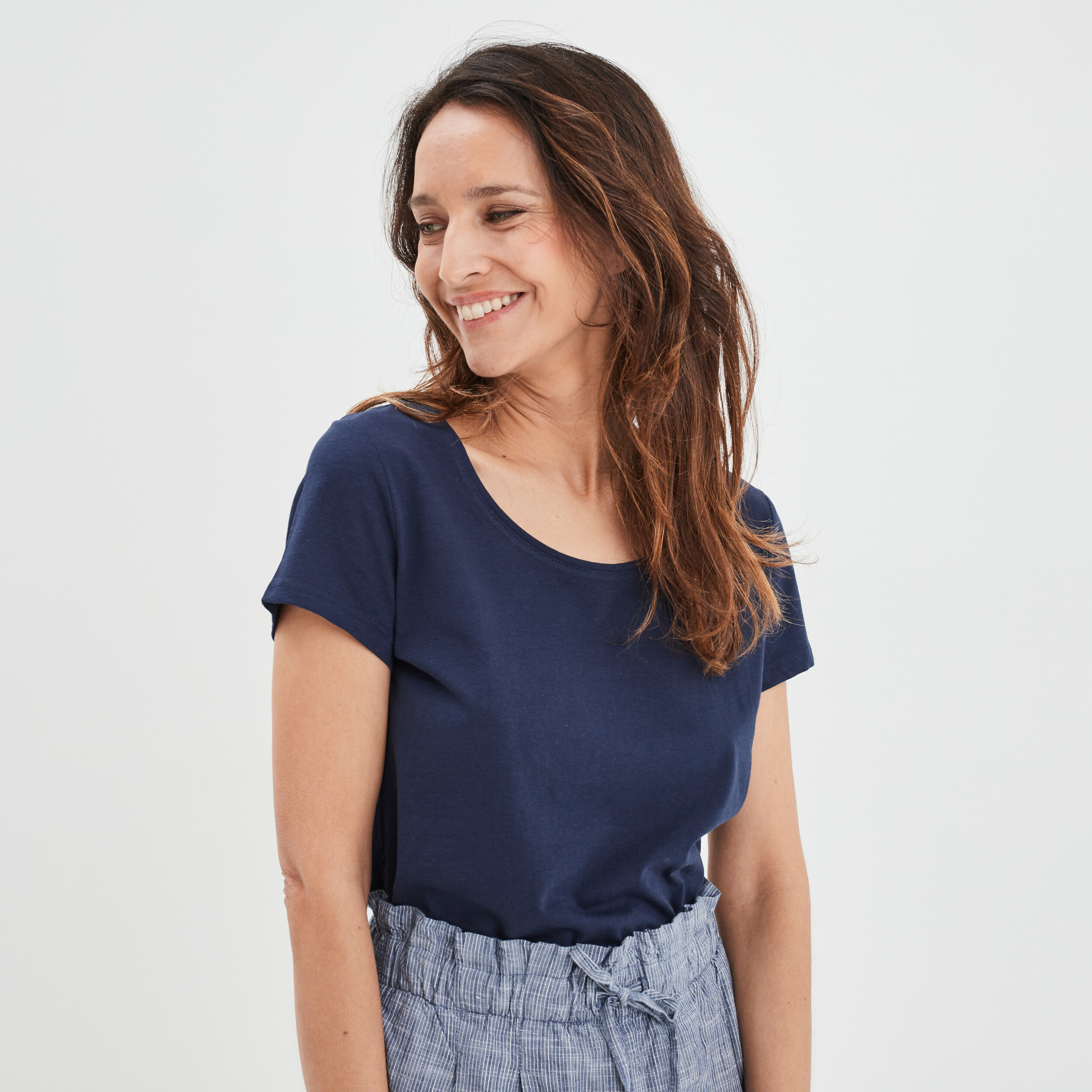 T-shirt manches courtes bleu marine femme | La Halle