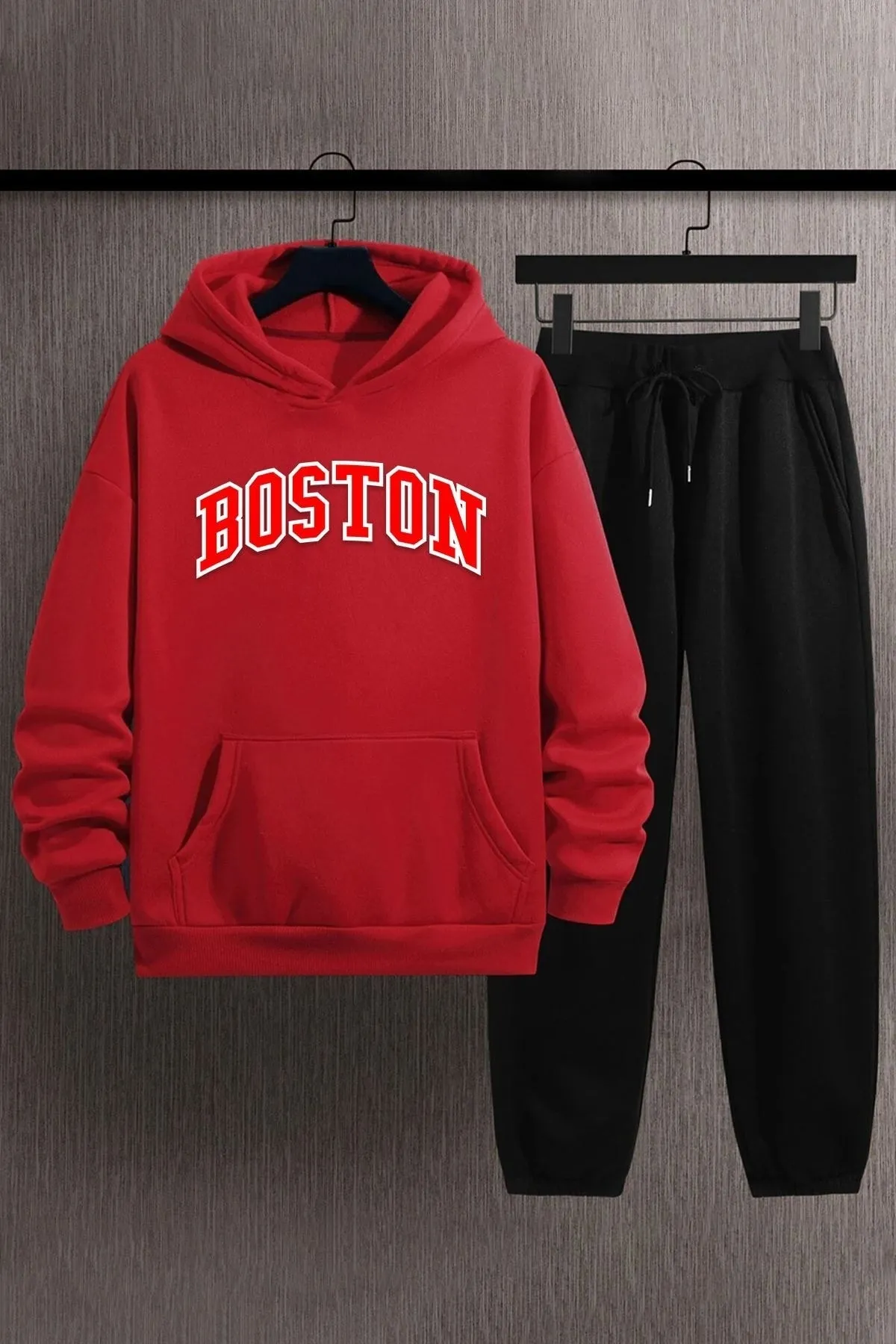 uyguntarz  Bedrucktes Unisex-Trainingsanzug-Set „Boston“.