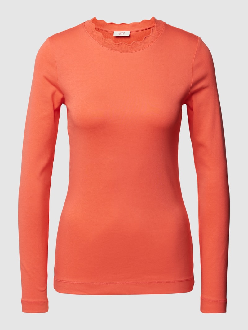 Longsleeve mit Stehkragen in lachs