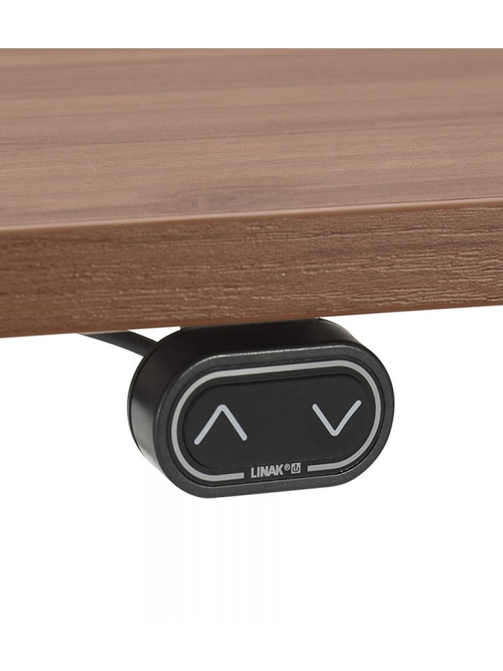 KADIMA DESIGN Elektrischer Sitz-Steh-Schreibtisch aus Holz Metall | Modern in Braun-Schwarz günstig kaufen