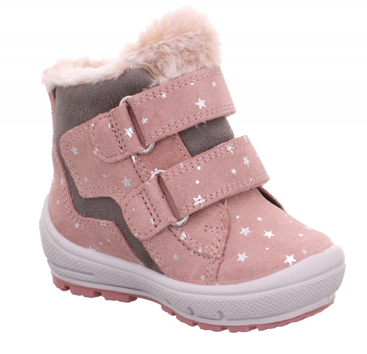 GROOVY - Rosa/Grau Boots mit Klettverschluss