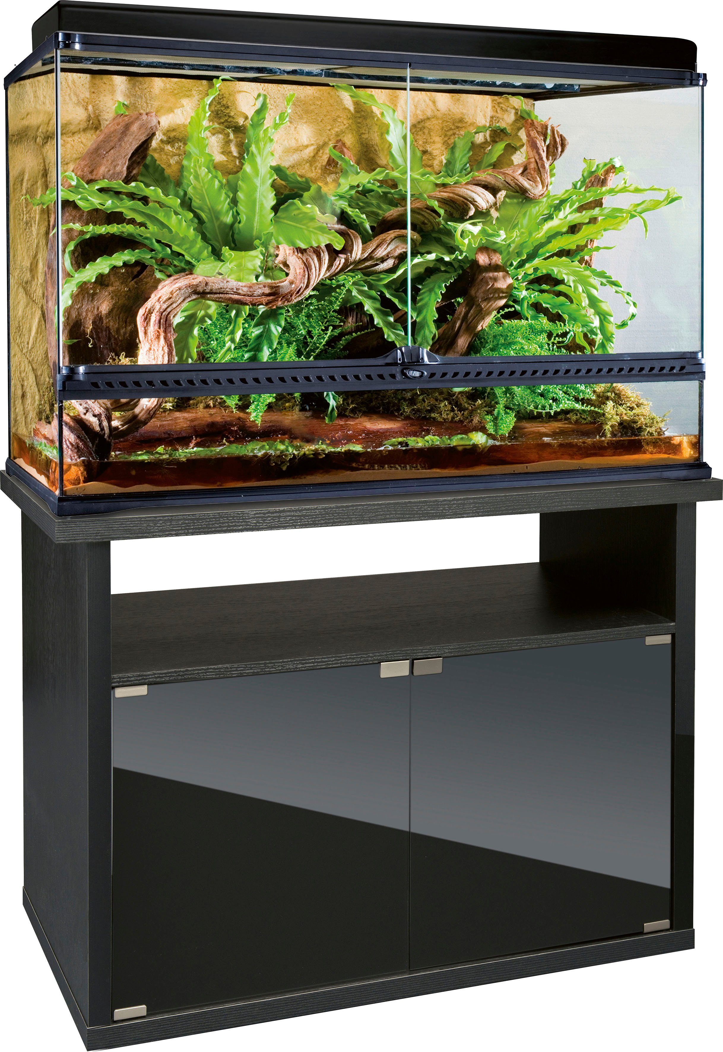 Exo Terra Terrarium, Gesamtmaß BxTxH: 90x45x130 cm, inkl. Steinmotivrückwand