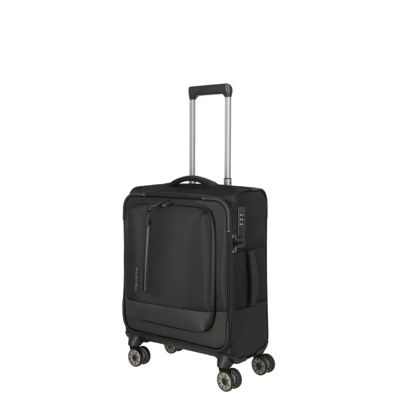 Travelite CROSSLITE Bordtrolley S mit 4 Rollen (55 cm) - Schwarz