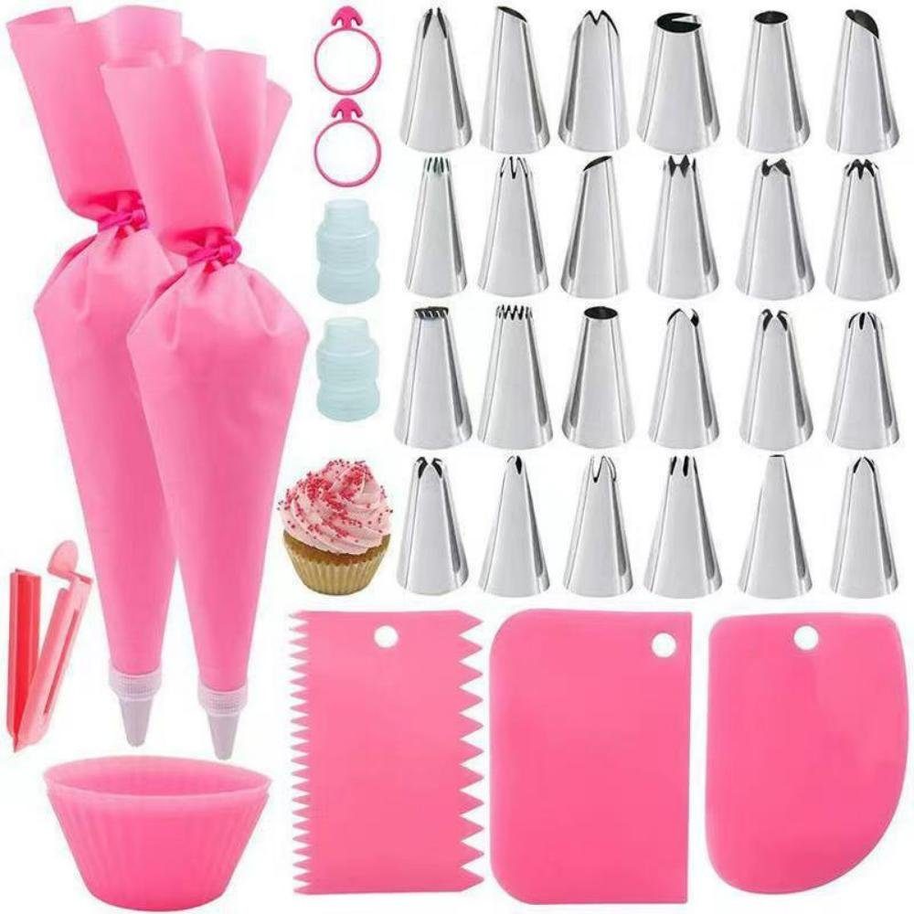 Blusmart Spritzbeutel Spritzbeutel Mit Tüllen set (Backzubehör für Torten, Spritztüllen) Wiederverwendbar Silikon Backformen