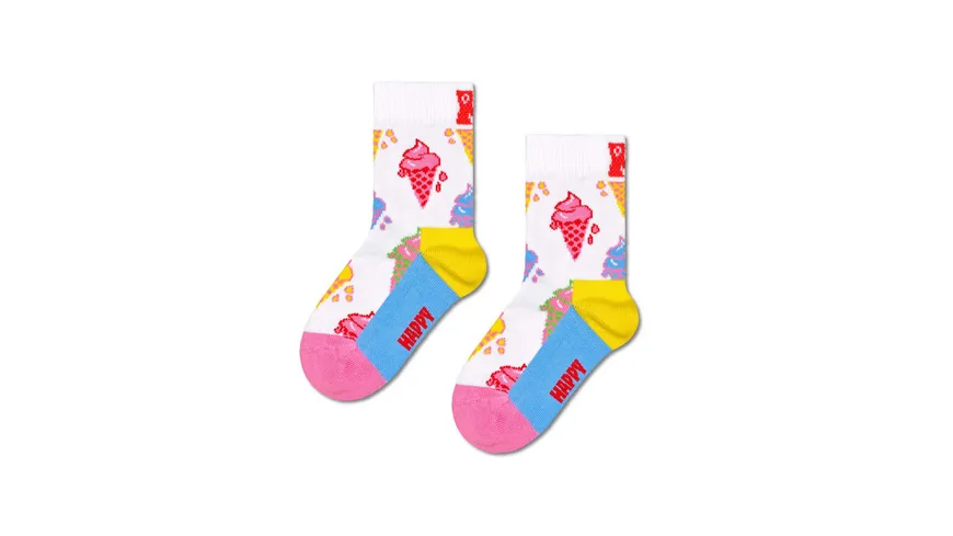 Happy Socks Kinder Socken Kids Ice Cream White