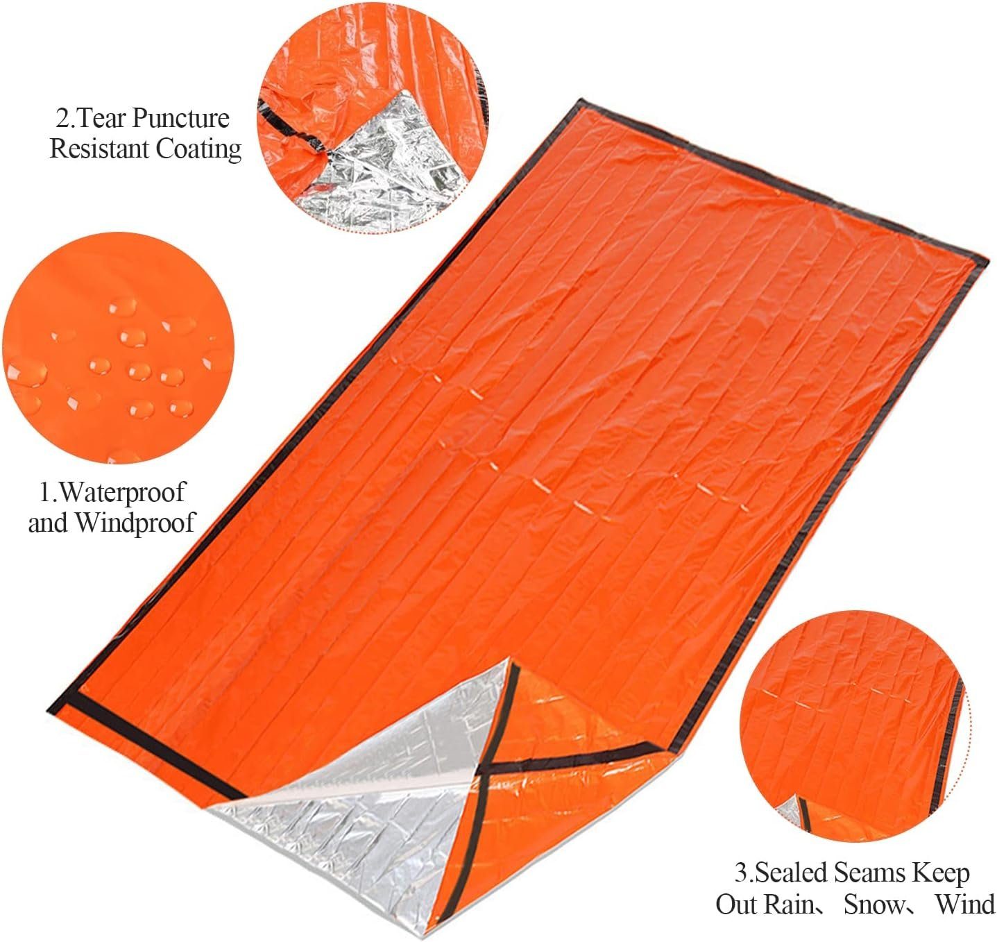 Runxizhou Hängemattengestell 2 Stück Notfalldecke Schlafsack,Leichte Survival-Schlafsäcke, (2-St)