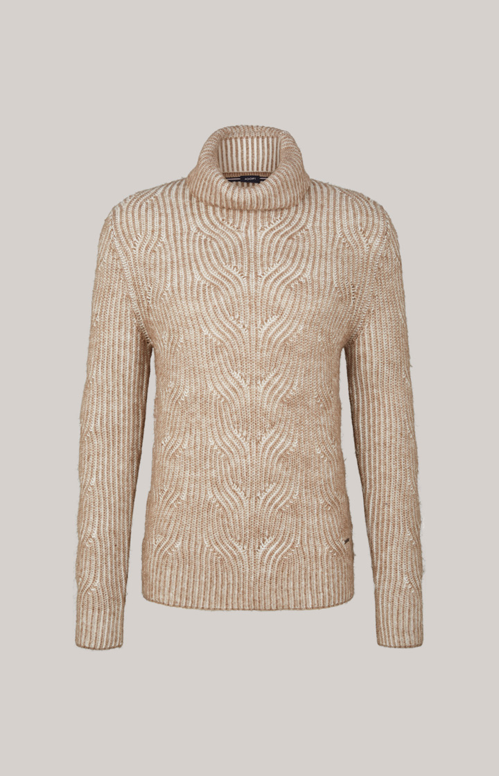 Strickpullover Hairo in Braun/Offwhite