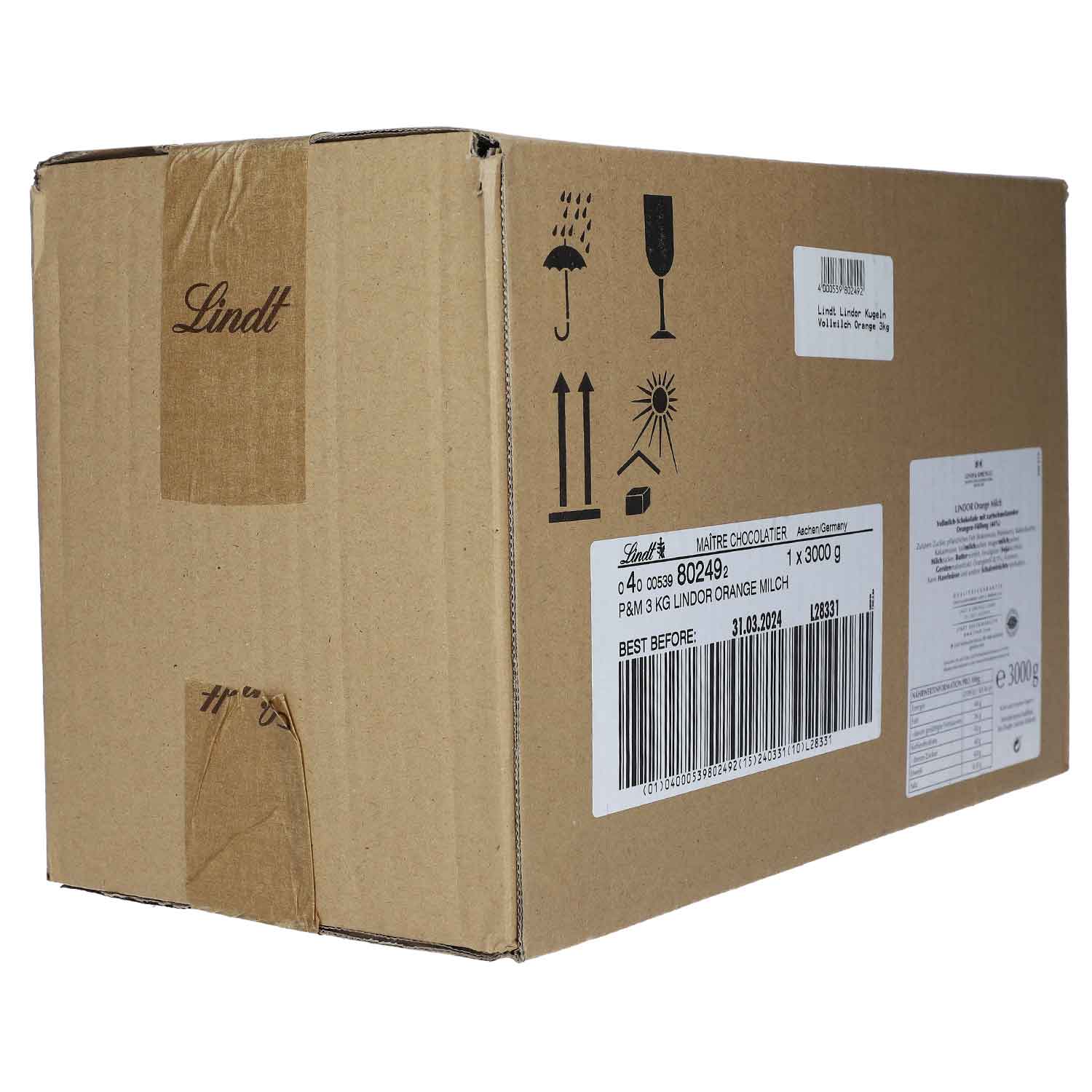 Lindt Lindor Kugeln Vollmilch Orange 3kg