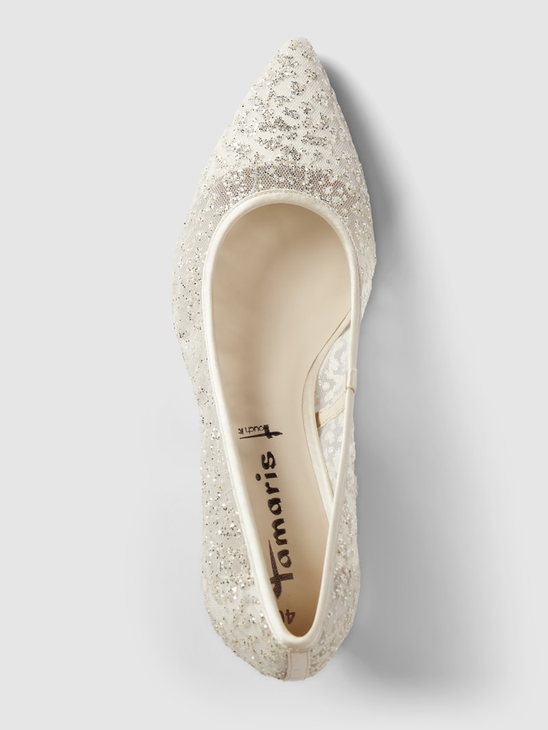 Pumps mit Zierbesatz in offwhite