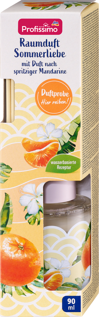 Duftstäbchen Raumduft Sommerliebe mit Duft nach spritziger Mandarine, 90 ml