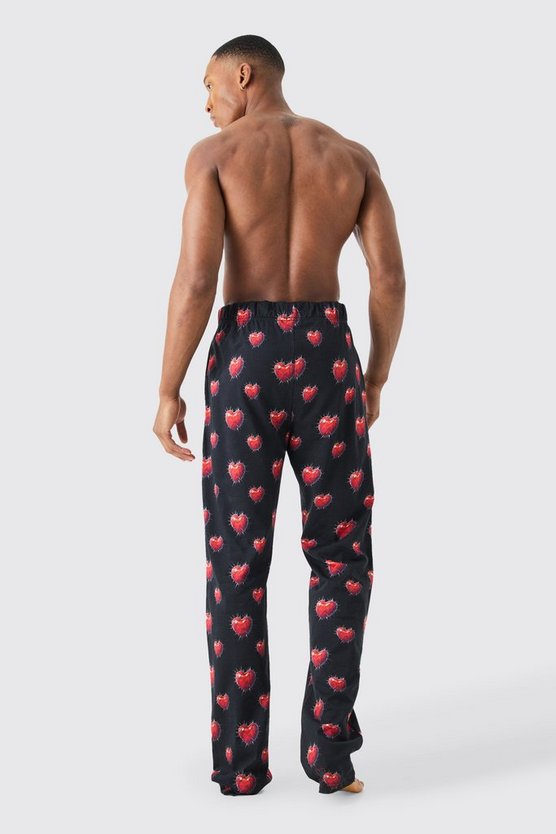 Loungewear-Hose mit Herz-Print
