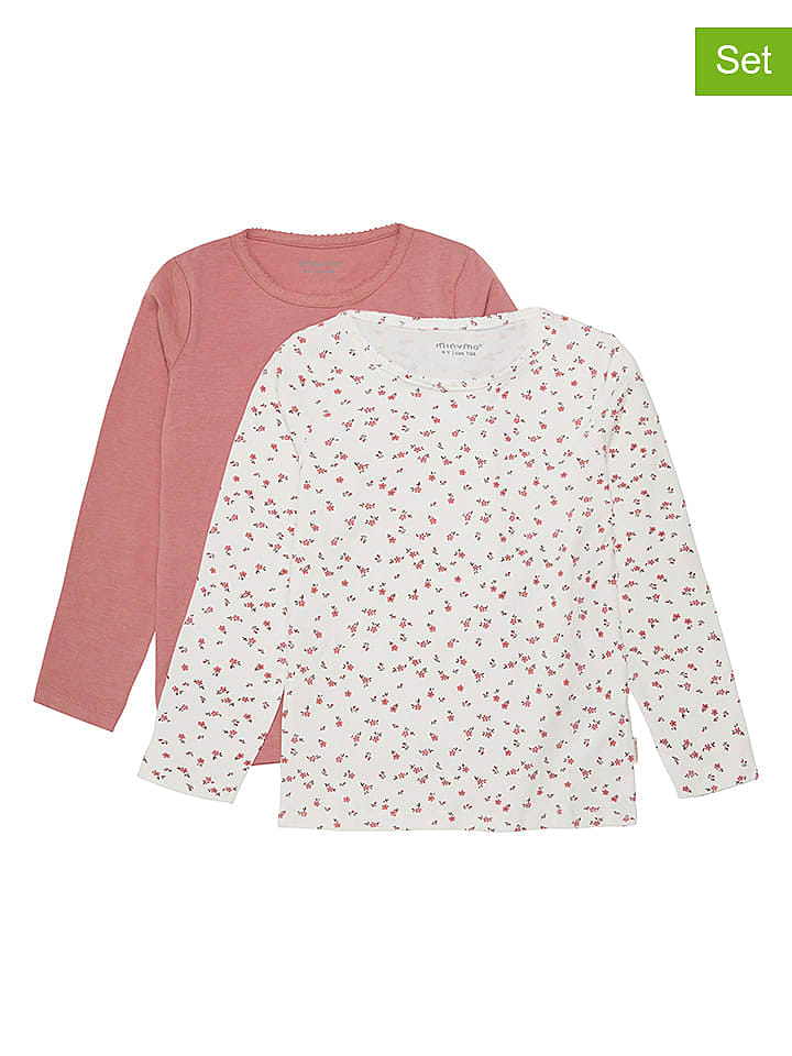 Minymo 2er-Set: Longsleeves in Rosa/ Creme günstig kaufen 80