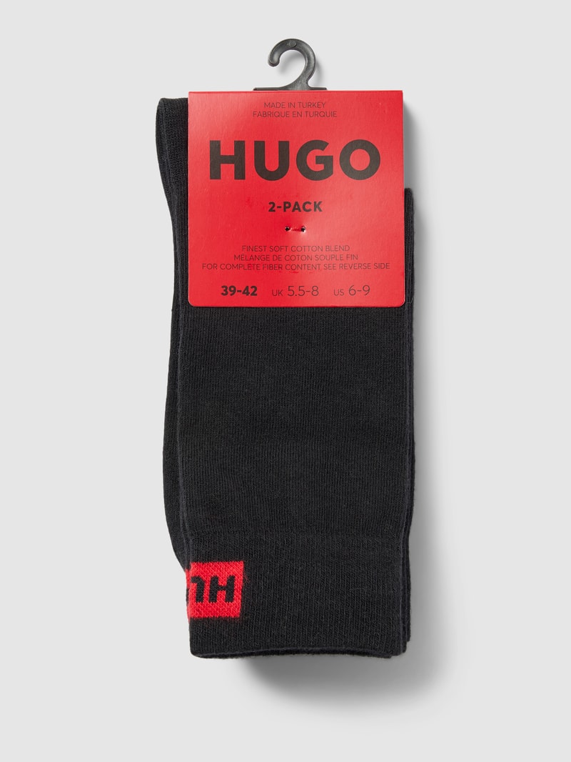 Socken mit Label-Detail im 2er-Pack in schwarz