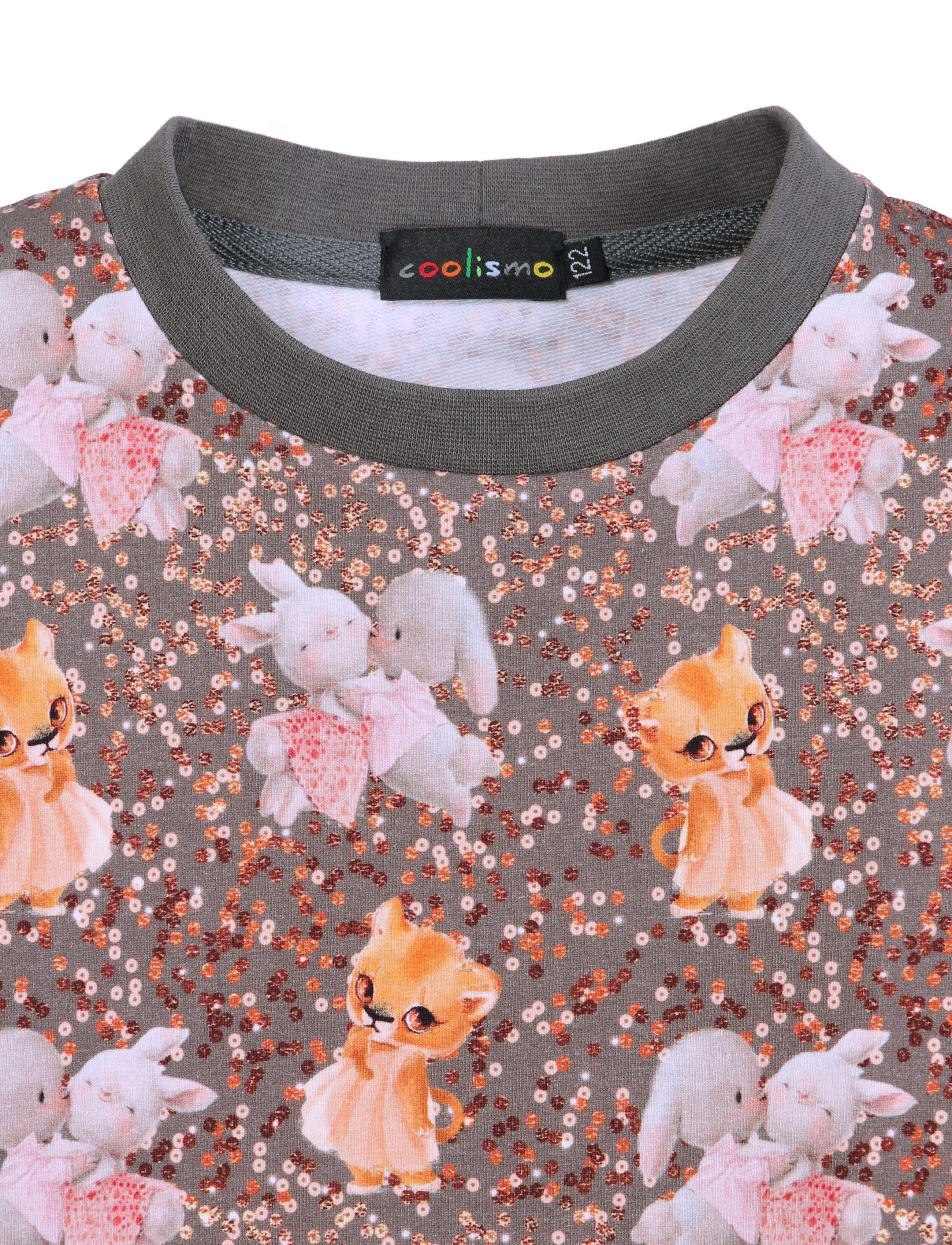 coolismo Sweater Kinder Sweatshirt Mädchen Pullover mit niedlichem Tier-Print Baumwolle, Made in Europa