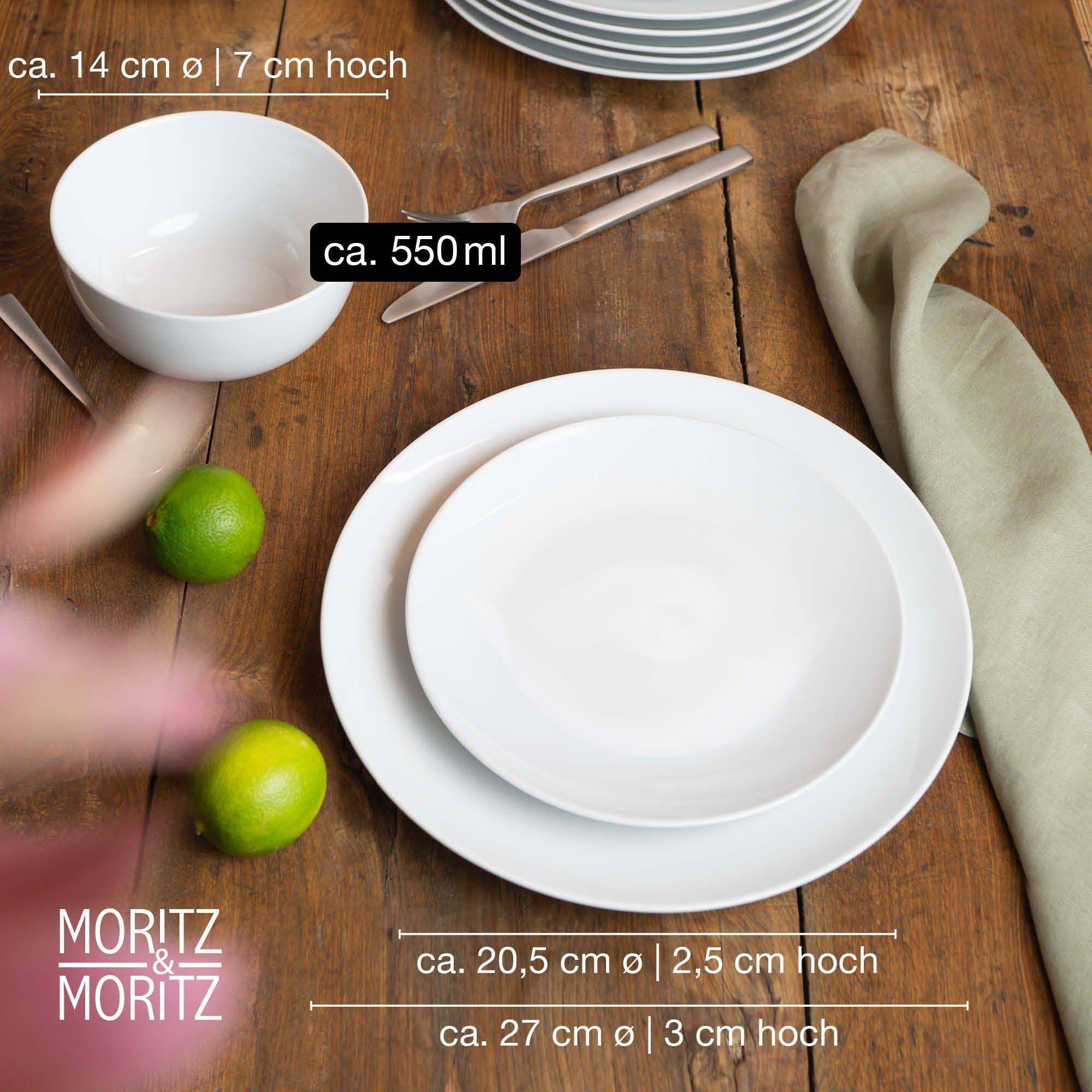 Moritz & Moritz Tafelservice BASIC Geschirrset (18-tlg), 6 Personen, Kombigeschirr für 6 Personen