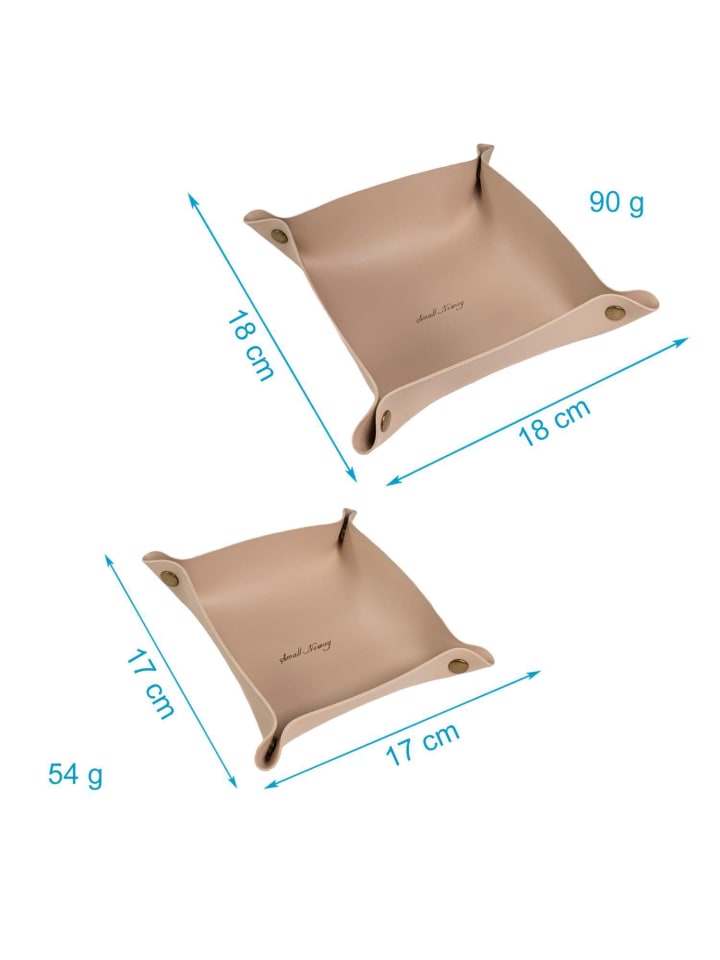 Intirilife 2x Taschenleerer Schmuck Schlüselablage Kunstleder in Beige günstig kaufen 2 Stück