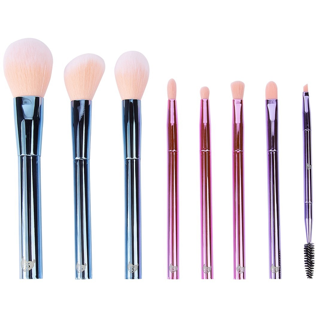 The Total Package - 8 Piece Face & Eye Brush Set with Wrap