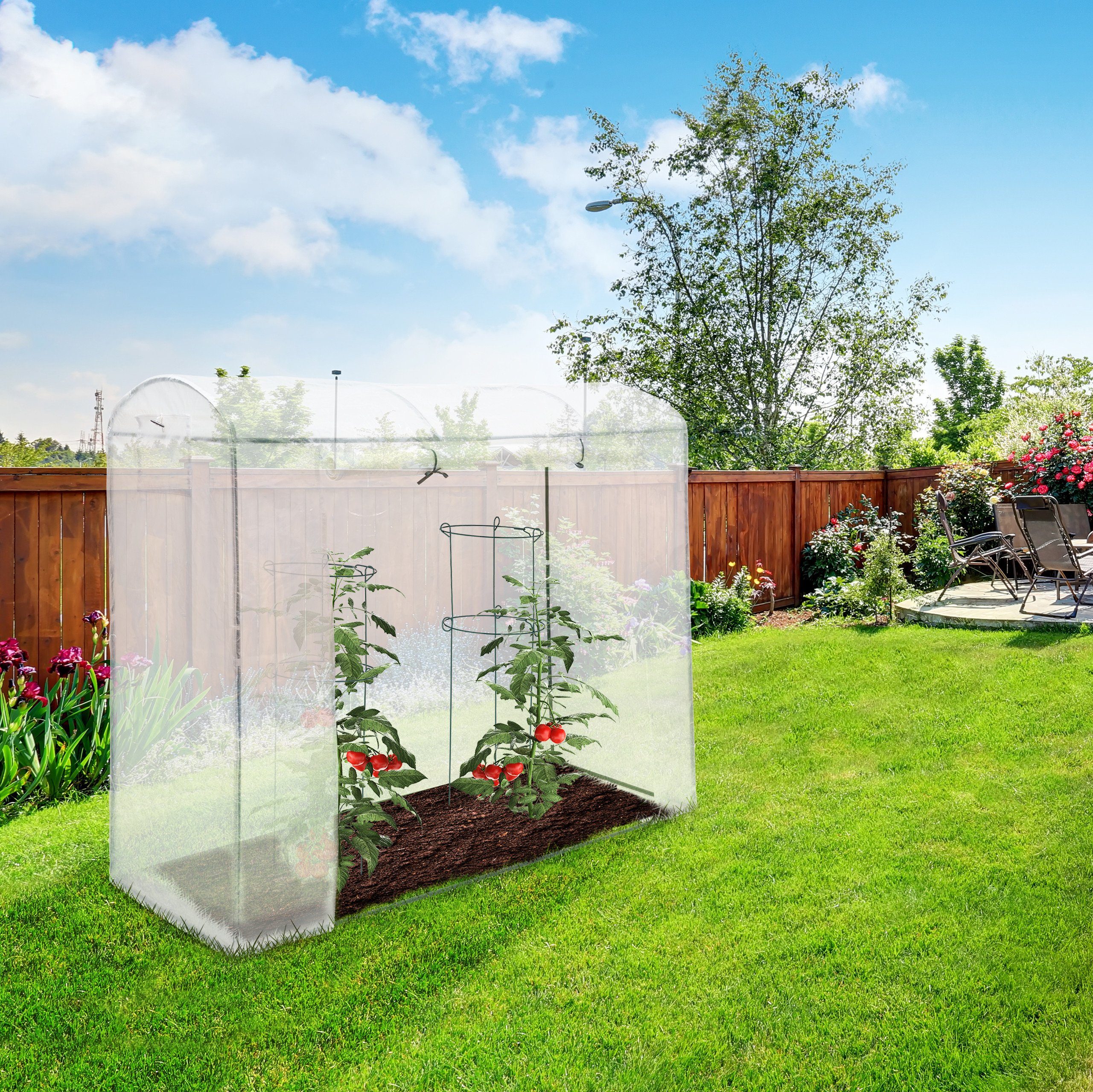 relaxdays Tomatengewächshaus Tomatengewächshaus XL mit Runddach