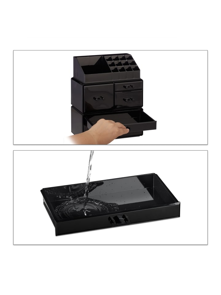 relaxdays Makeup Organizer in Schwarz günstig kaufen onesize