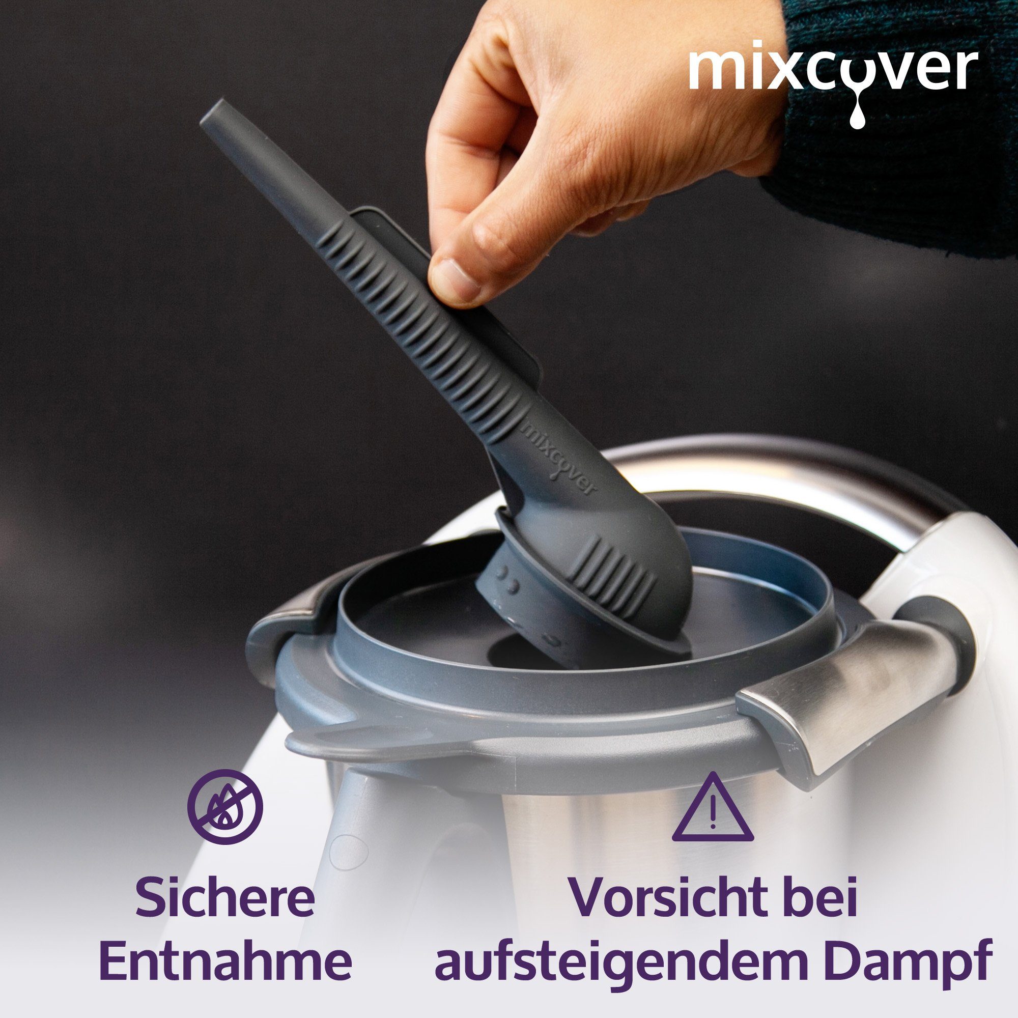 Küchenmaschine mit Kochfunktion mixcover Steamy Wasserdampf-Ableiter Dampfaufsatz Dunstabzug Möbelsch