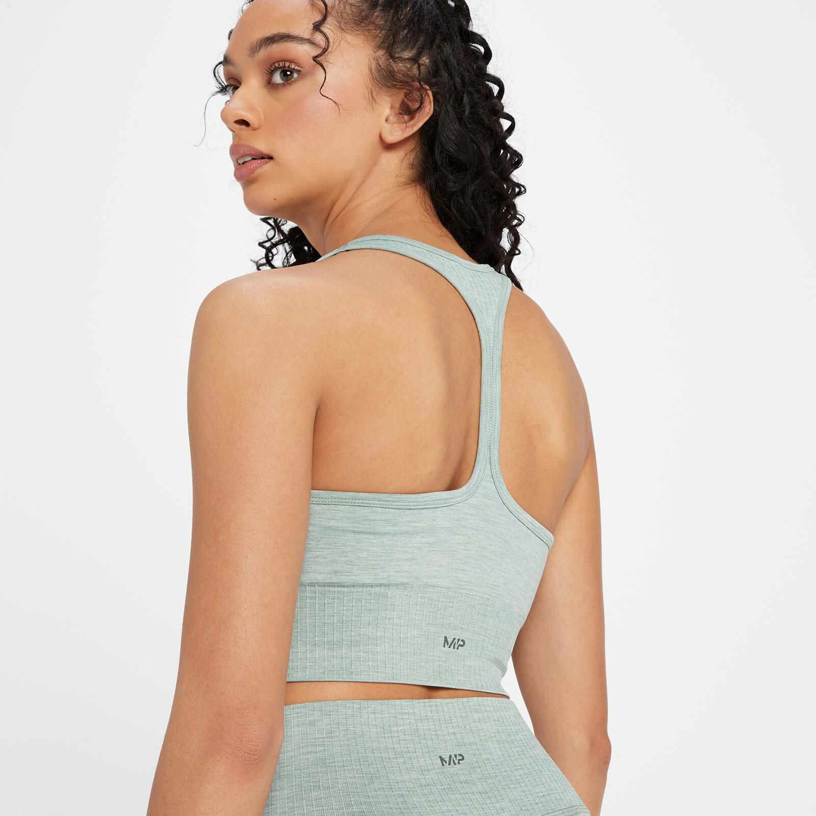 Brassière de sport sans coutures MP Composure pour femmes – Vert cactus