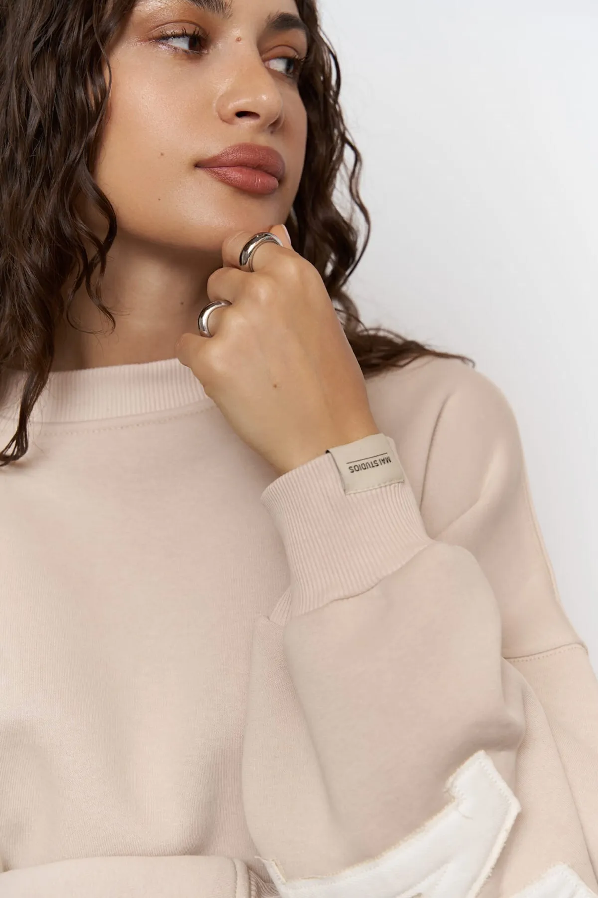 MAİ COLLECTİON  Saddle Mcllctn Bone Oversize-Sweatshirt