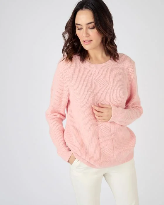 Pull col rond mélange alpaga