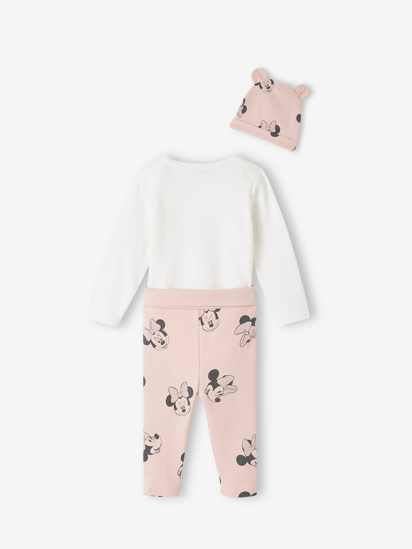 Minnie Baby-Set Disney MINNIE MAUS: Body, Leggings & Mütze - pudrig rosa