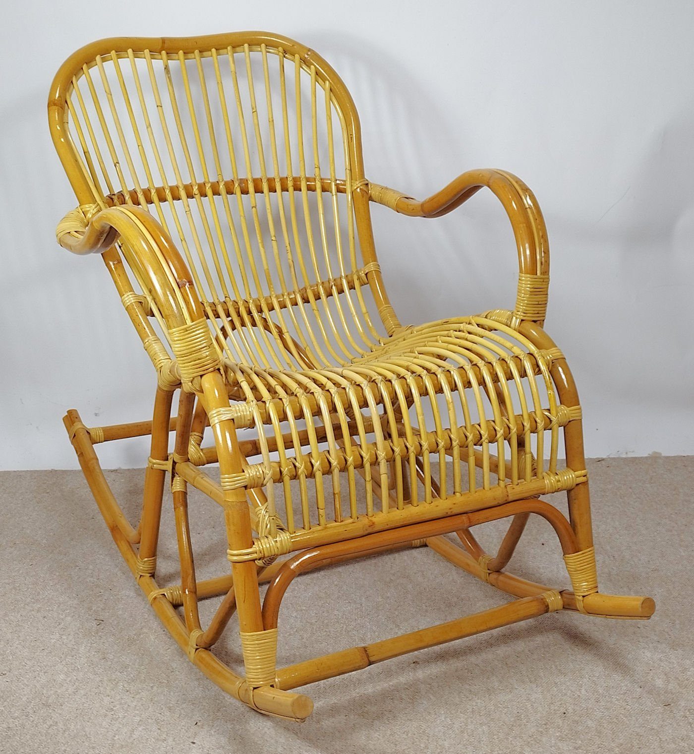 Rattani Schaukelstuhl Rattan Schaukelstuhl Semanbo Rocking Chair honig