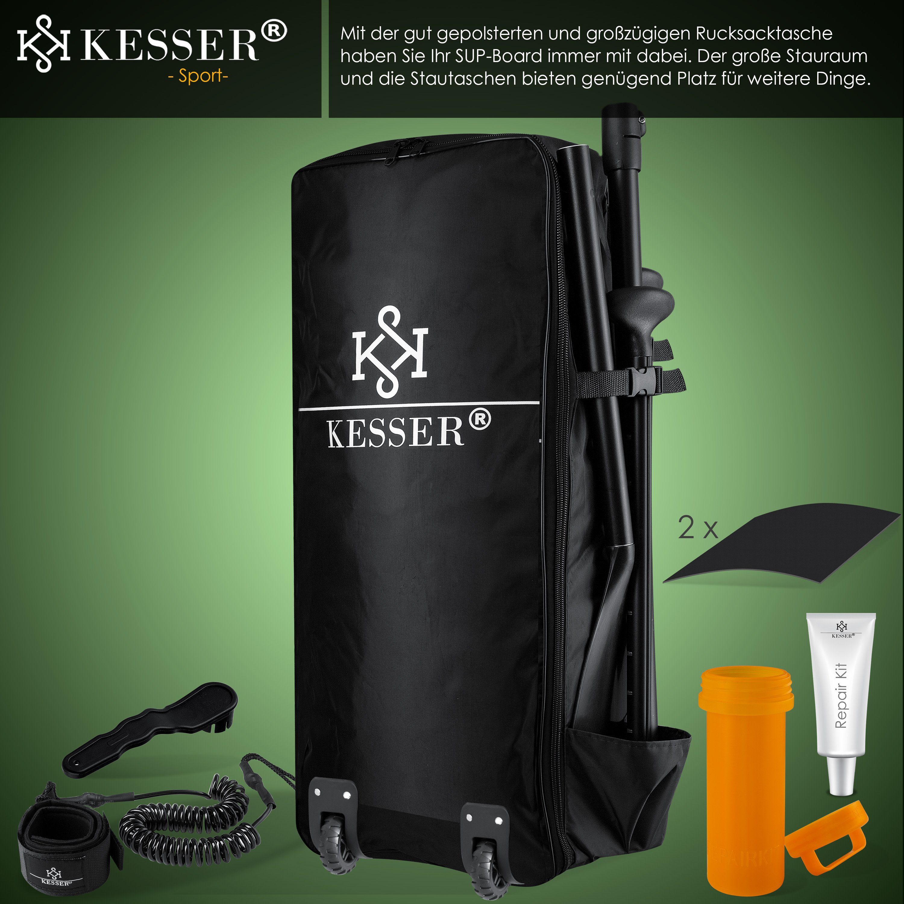 KESSER SUP-Board, SUP Board Aufblasbar Set mit Sichtfenster Stand Up Paddle
