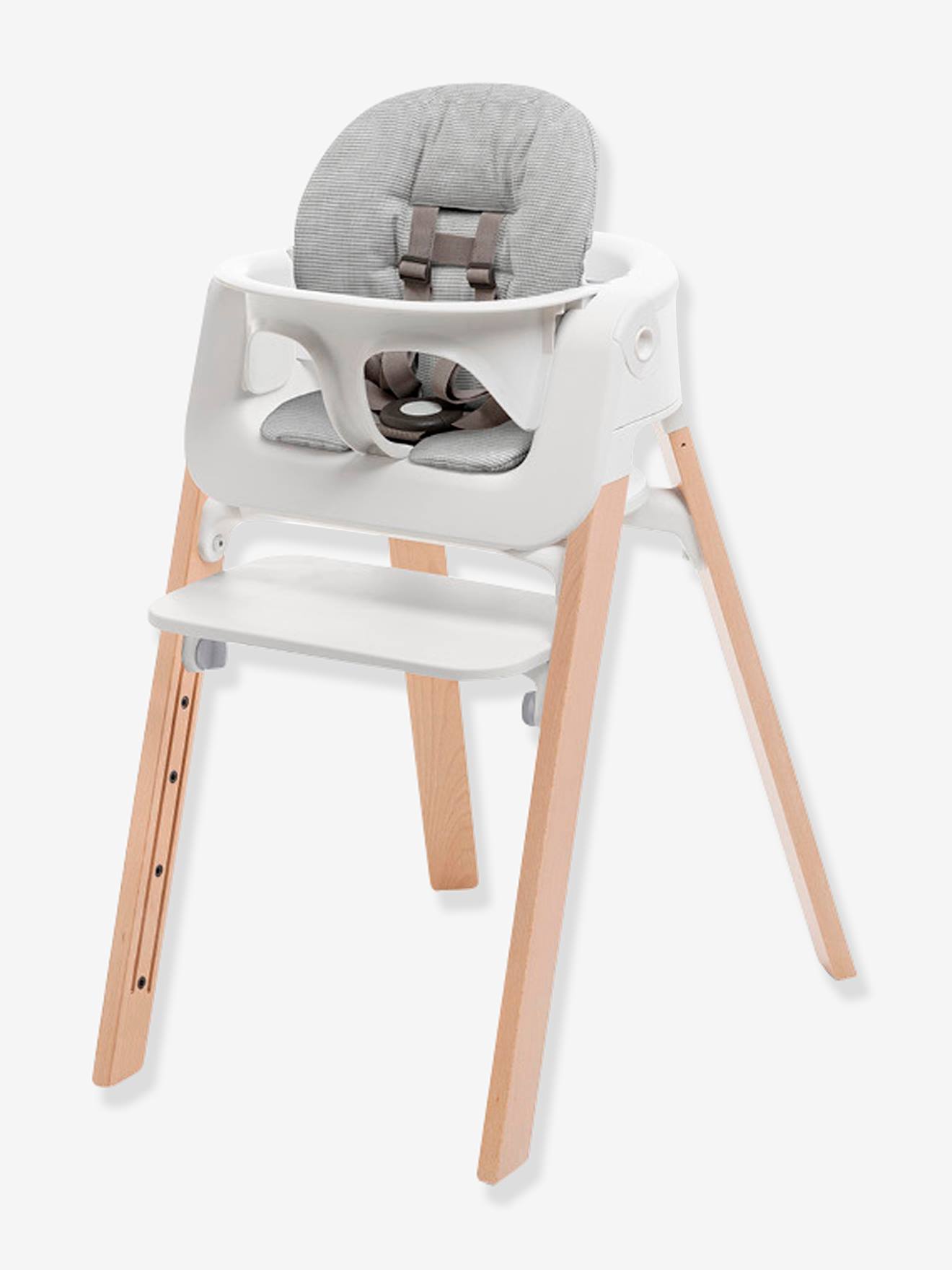 Chaise haute STOKKE Steps blanc/naturel