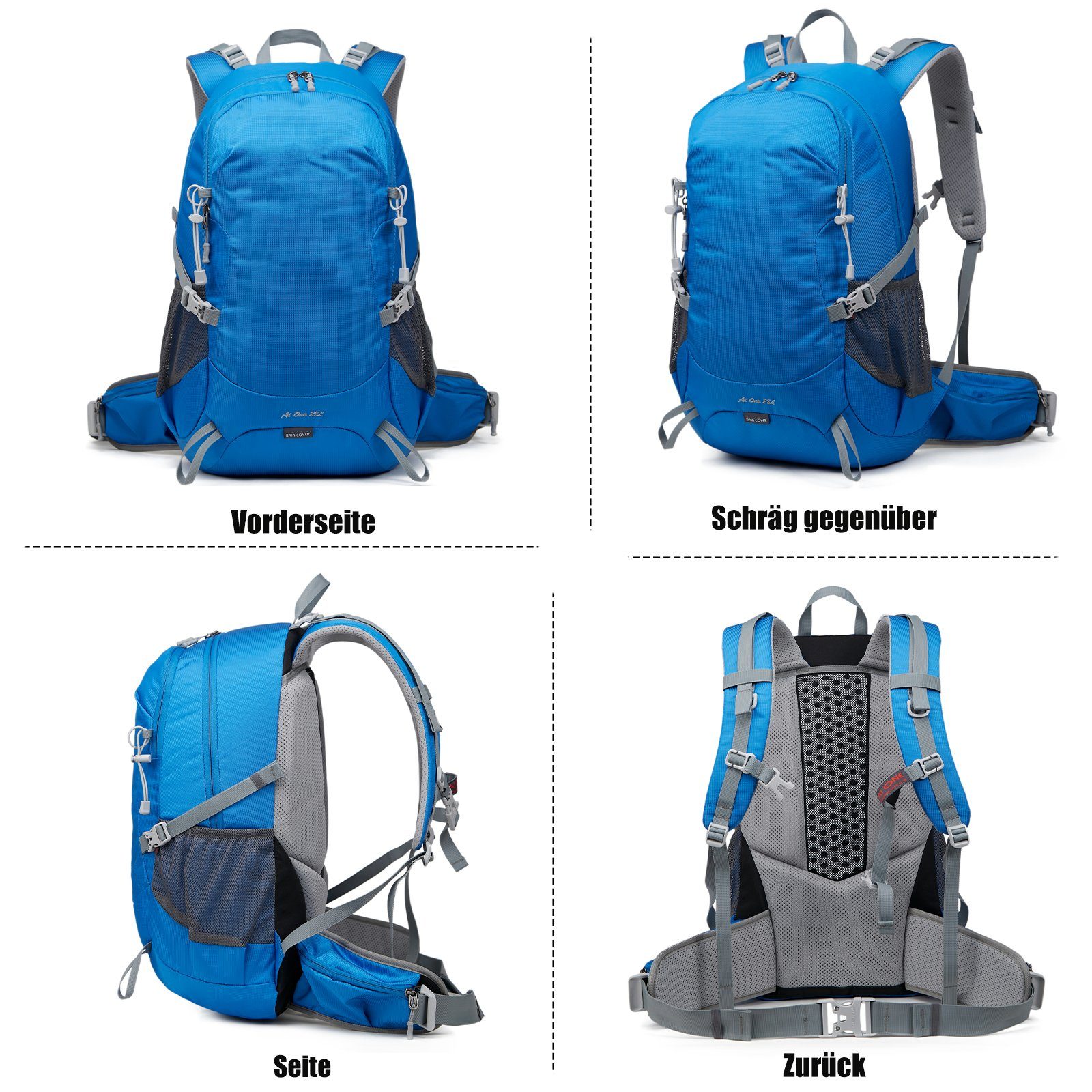 TAN.TOMI Wanderrucksack 28L Großer Wanderrucksack, Wasserdicht Multifunktionaler Daypack