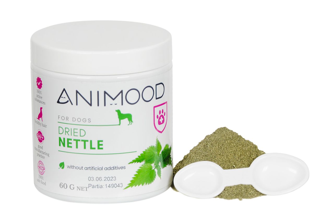 Animood Getrocknete Brennnessel für Hunde - Ergänzung 60g