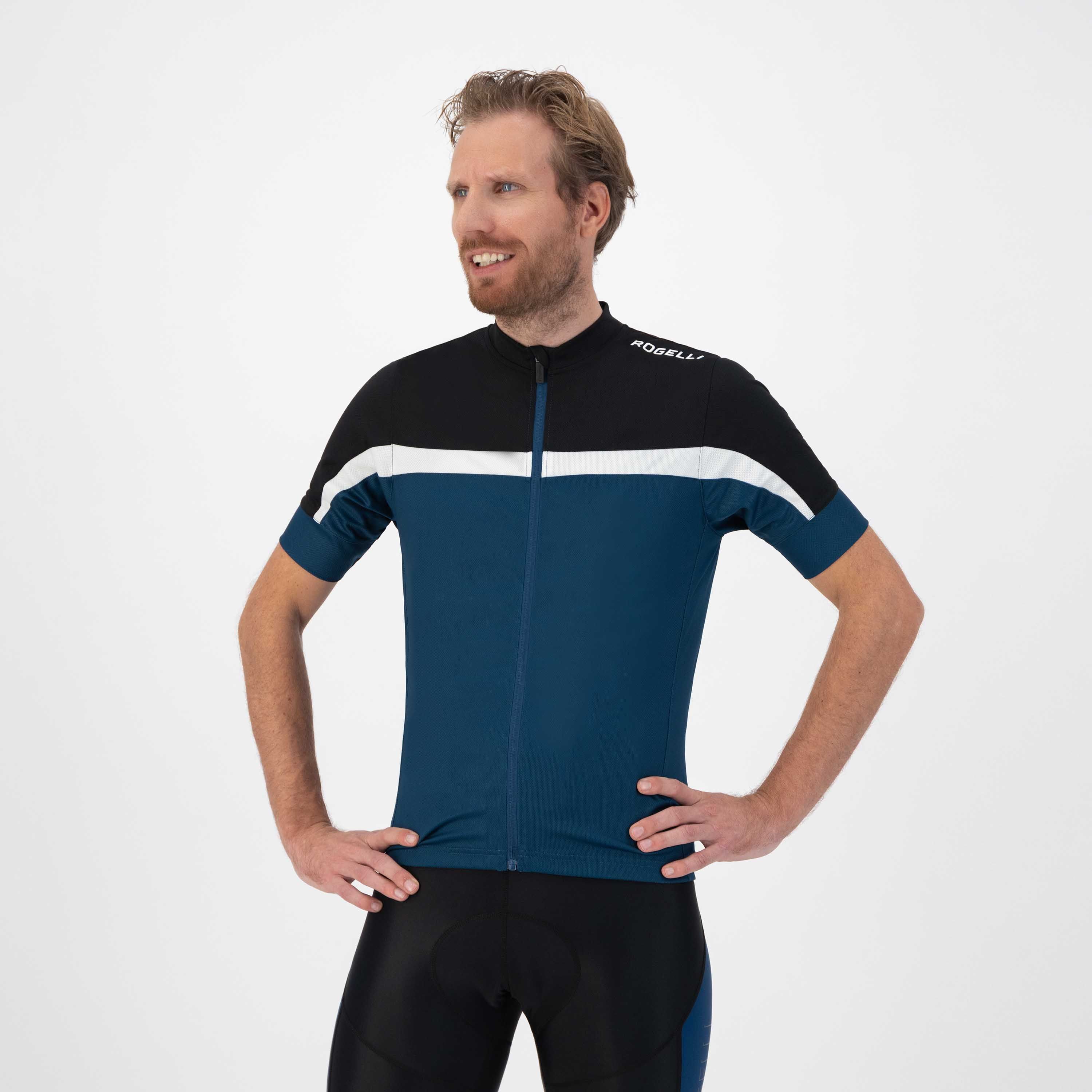 Rogelli Course Schwarz/Blau Herren Radtrikot Kurzarm