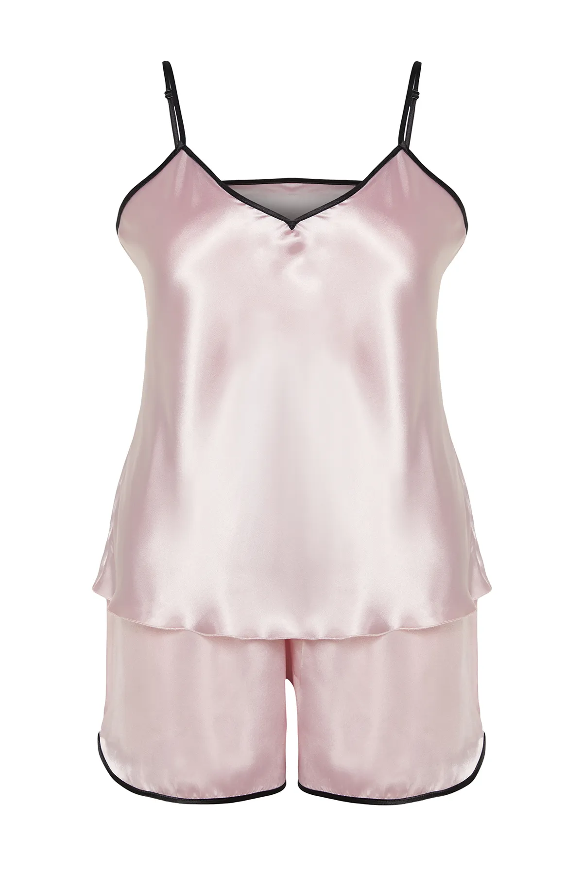 Trendyol Curve  Rosa Pyjama-Set aus Satin mit Trägern TBSSS24AI00001