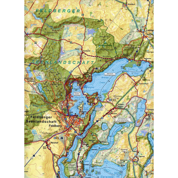 Feldberger Seen 1 : 35 000 Rad-, Wander- und Gewässerkarte - Fahrradkarte