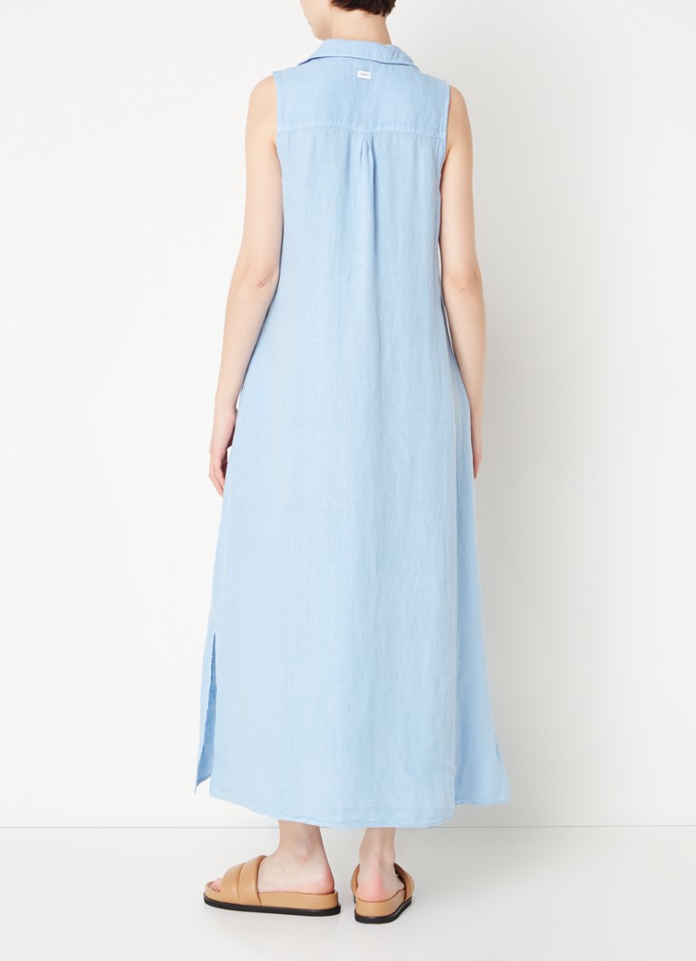 Penn & Ink lanena midi tunika haljina s V-izrezom